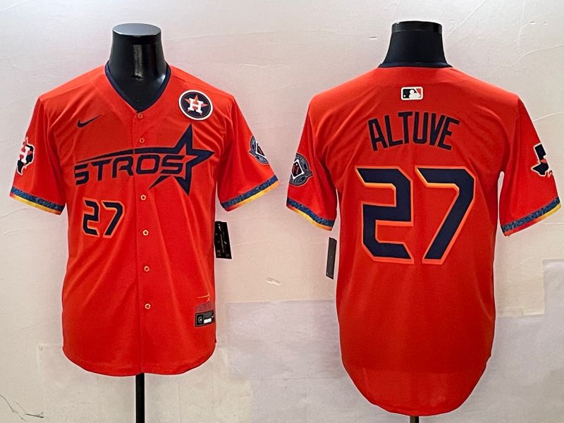 Men Houston Astros #27 Altuve Orange Fourth generation Joint Name Nike 2025 MLB Jersey style 4